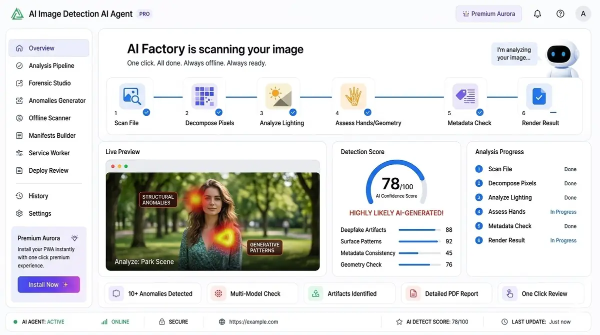 AI art scanner assistant — example of the AI tool dashboard software